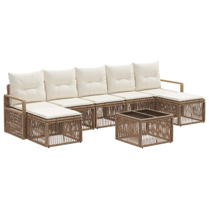 Tuinbankenset 8 pcs Beige poly rattan