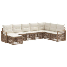 Tuinbankenset 8 pcs Beige poly rattan