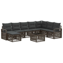 Tuinbankenset 9 pcs Grijs poly rattan