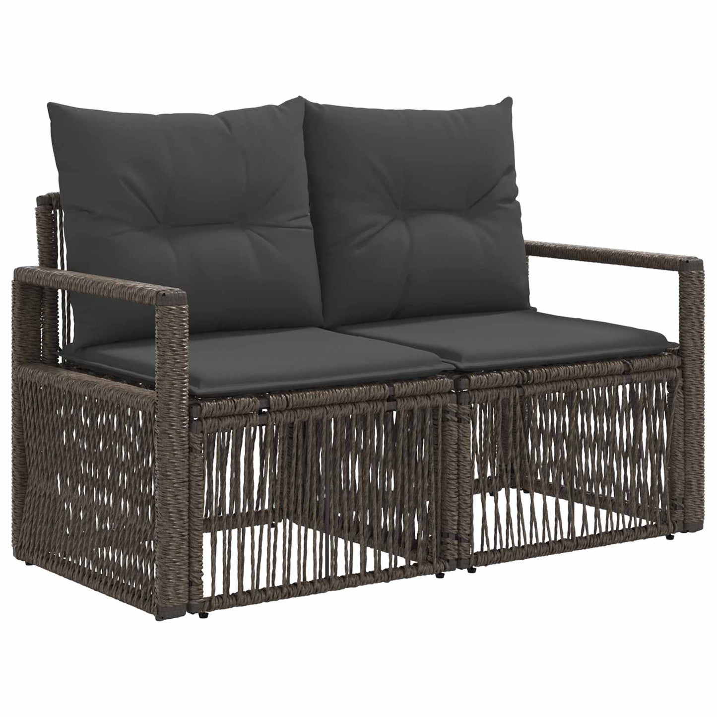 Tuinbankenset 7 st 7-Aantal zitplaatsen Grijs poly rattan