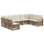 Tuinbankenset poly rattan beige 9 personen