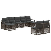 Tuinbankenset 9 pcs Grijs poly rattan