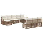 Tuinbankenset poly rattan 10-delig beige