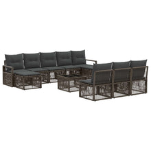 Tuinbankenset 11 pcs Grijs poly rattan