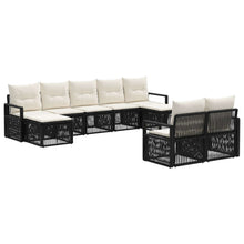 Tuinbankenset 9 pcs Zwart poly rattan