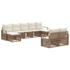 Tuinbankenset poly rattan beige 9-delig