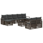 Tuinbankenset poly rattan grijs 9 zitplaatsen