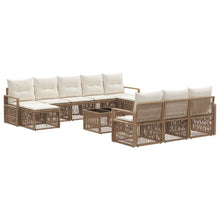 Tuinbankenset 11 pcs Beige poly rattan