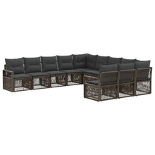 Tuinbankenset 11 pcs Grijs poly rattan