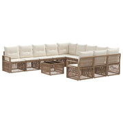 Tuinset poly rattan beige 11 personen