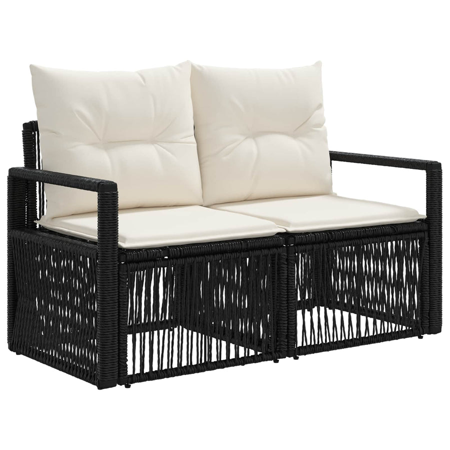 Tuinbankenset 12 pcs Zwart poly rattan