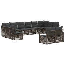 Tuinbankenset 12 pcs Grijs poly rattan