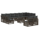 Tuinset poly rattan grijs 13-delig