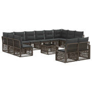 Tuinset poly rattan grijs 13-delig