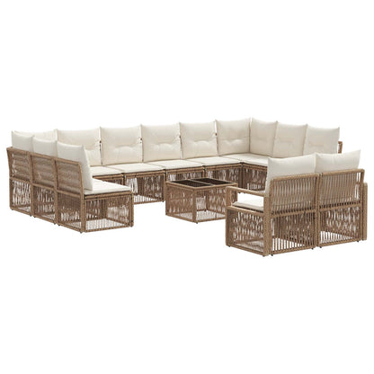 Tuinbankenset 13 pcs Beige poly rattan