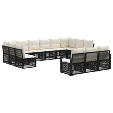 Tuinbankenset 13 pcs Zwart poly rattan