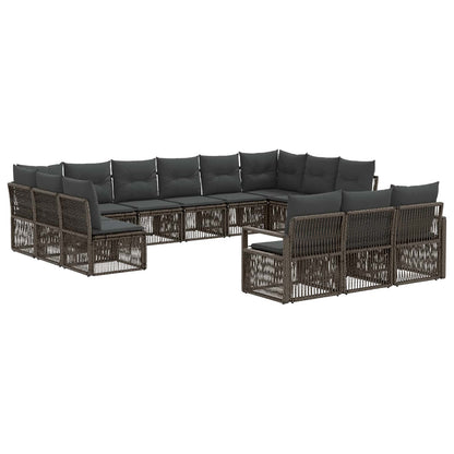Tuinbankenset 13 pcs Grijs poly rattan
