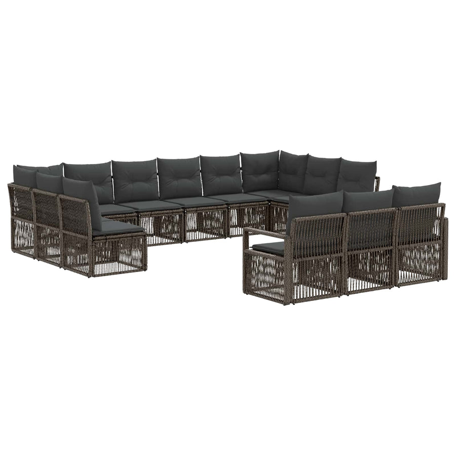Tuinbankenset 13 pcs Grijs poly rattan
