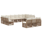 Tuinbankenset poly rattan beige 13-delig