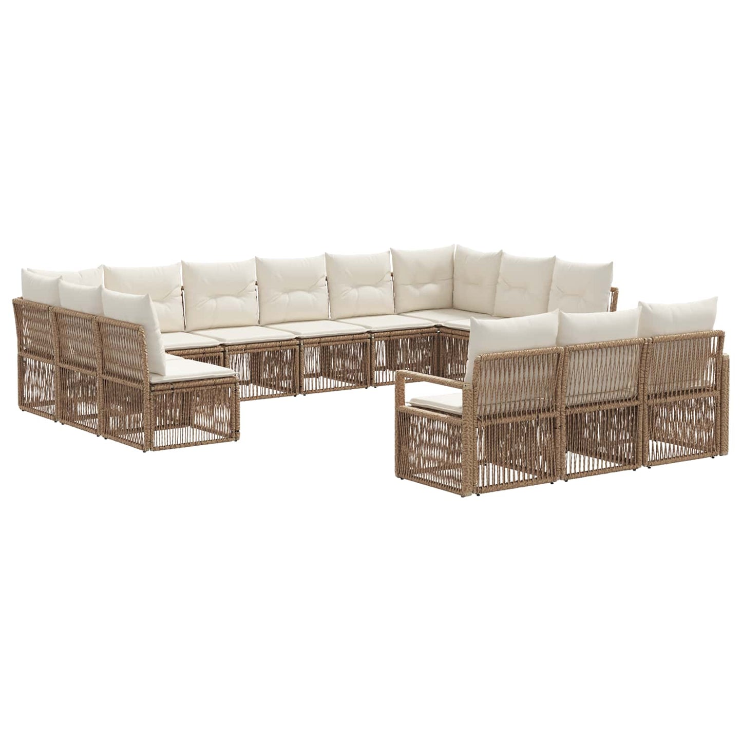 Tuinbankenset 13 pcs Beige poly rattan