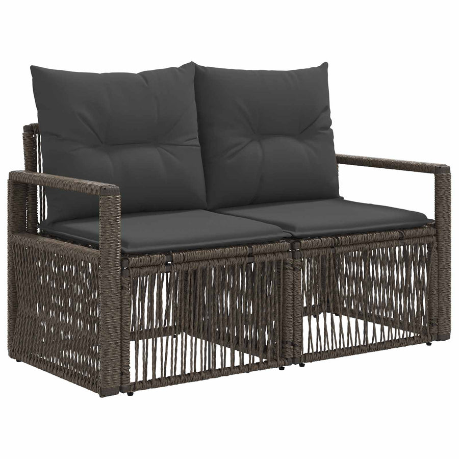 Tuinbankenset 14 pcs Grijs poly rattan