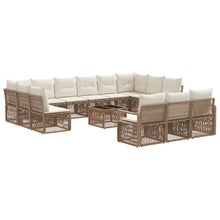 Tuinbankenset 14 pcs Beige poly rattan