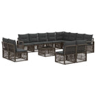 Tuinbankenset poly rattan grijs 13-delig