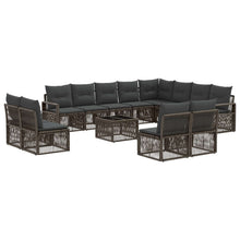 Tuinbankenset 13 pcs Grijs poly rattan