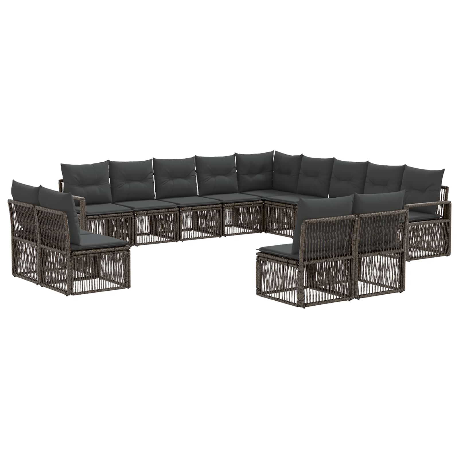 Tuinbankenset 13 pcs Grijs poly rattan