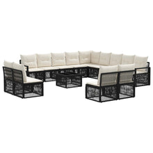 Tuinbankenset 14 pcs Zwart poly rattan
