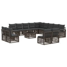 Tuinbankenset 14 pcs Grijs poly rattan