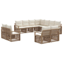 Tuinbankenset 11 pcs Beige poly rattan