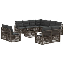 Tuinbankenset 12 pcs Grijs poly rattan