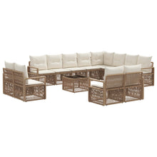 Tuinbankenset 13 pcs Beige poly rattan