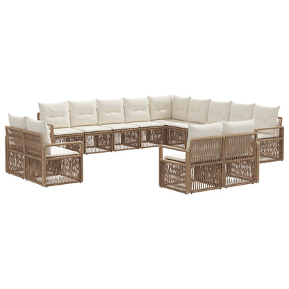 Tuinbankenset 13 pcs Beige poly rattan