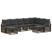 Tuinbankenset 9 pcs Grijs poly rattan