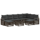 Garden Sofa Set 10 pcs Grey poly rattan