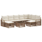 Garden Lounge Set 10 pcs Beige poly rattan
