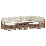 Tuinbankenset poly rattan beige 10-delig