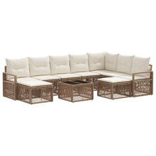 Tuinbankenset 10 pcs Beige poly rattan