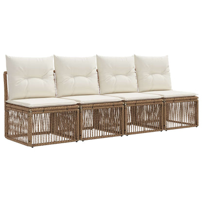 Tuinbankenset 8 st 8-Aantal zitplaatsen Beige poly rattan