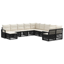 Tuinbankenset 11 pcs Zwart poly rattan