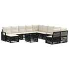 Garden lounge set 12 pcs Black poly rattan