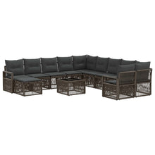 Tuinbankenset 12 pcs Grijs poly rattan