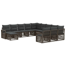 Tuinbankenset 12 pcs Grijs poly rattan