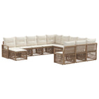 Tuinbankenset poly rattan beige 12-delig