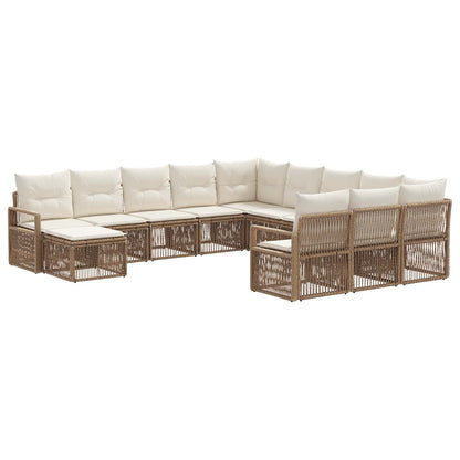 Tuinbankenset 12 pcs Beige poly rattan