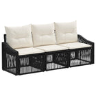 Tuinbankenset poly rattan zwart
