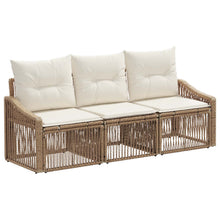 Tuinbankenset 3 pcs Beige poly rattan