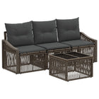 Garden lounge set 4 pcs Grey poly rattan